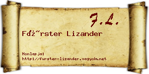 Fürster Lizander névjegykártya